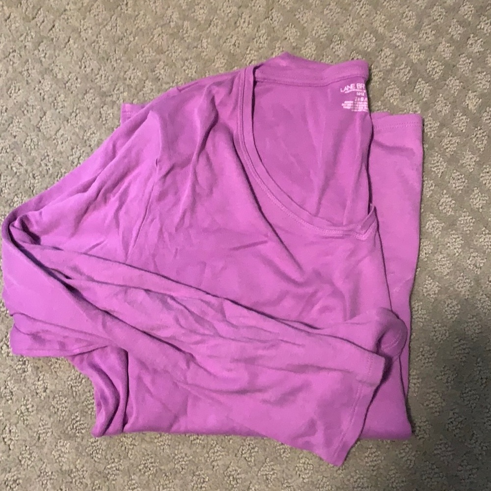 Lane Bryant V-Neck Purple Long Sleeve